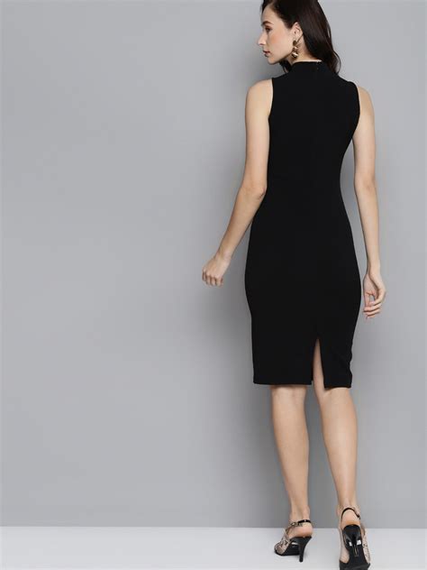 Buy Women Black High Neck Sleeveless Bodycon Online At Best Price ...