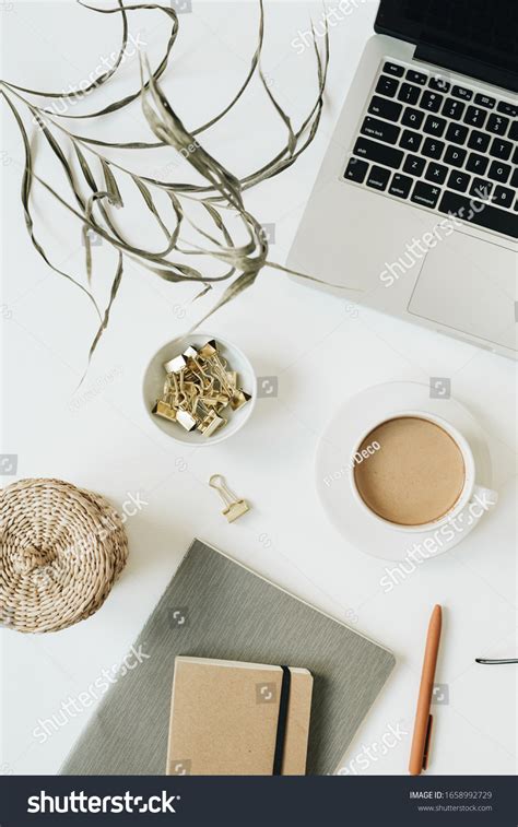 Image Work Desk with Laptop and Coffee 的图像结果