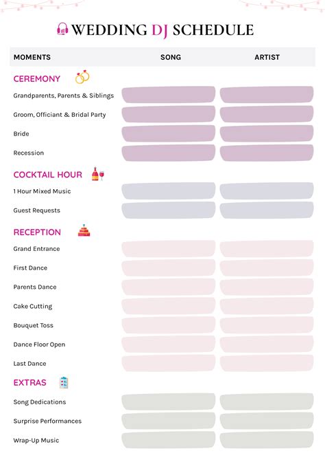 Day of Wedding Schedule Timeline Template - Highfile