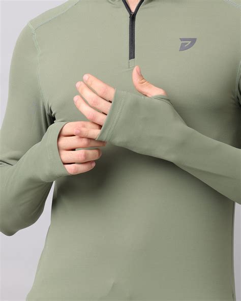 KA53 Dri-FIT Thumbhole Zipper | L Green – ka53mensclub