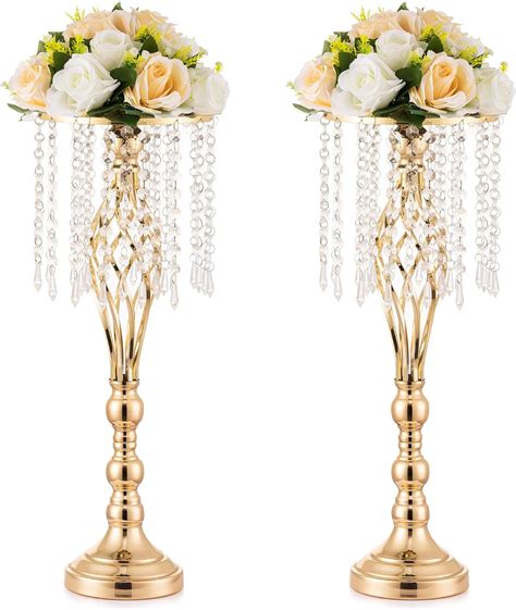 Buy Inweder Wedding Centerpiece Table Decorations - 2 Pcs Gold Vase for ...
