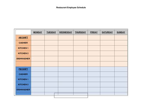 Employee Schedule Template - Free Work Schedule [PDF, Excel]