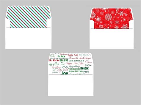 Christmas No 10 Greeting Card Envelopes w/Design Inserts, 20/PK, 6 PK ...
