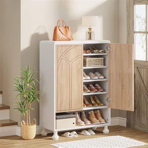 Shoe Cabinet, Modern Wood Shoe Organizer Cabinet with Door – MecaWorks ...