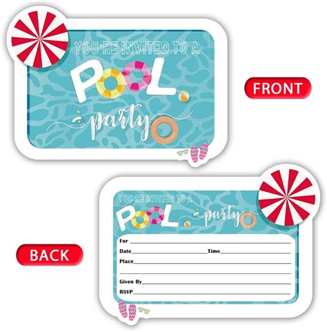 Haizct 15 Pack Pool Party Summertime Invitations India | Ubuy