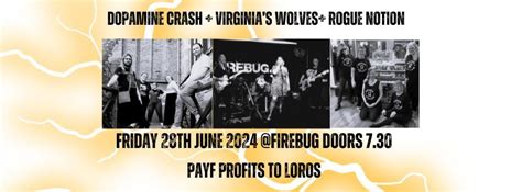 Dopamine Crash + Virginias Wolves +Rogue Notion Charity Gig @Firebug ...