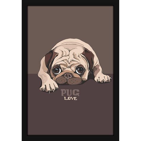 Mad Masters Pug Dog Painting Aesthetic Hanging Photo Frame Decorative ...