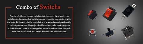 Electronic Spices Combo Of Switches 5types Switches Rocker, Push ...