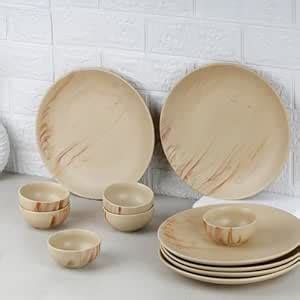 The Earth Store Ivory Italian Ceramic Dinner Set 12 Pieces Serving for ...
