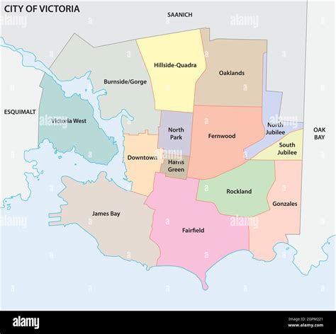 neighborhood map of capital city victoria, vancouver island, british columbia, canada Stock ... - capital city of victoria