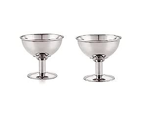 Buy FINALITY Stainless Steel Dandi Ice Cream Cup Set of 2, Color-Silver ...