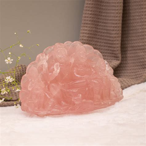 Natural Rose Quartz Shiv Parivaar – GemAnatomy