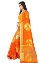 Buy Arriva Fab Self Design Bollywood Cotton Blend Orange Sarees Online ...