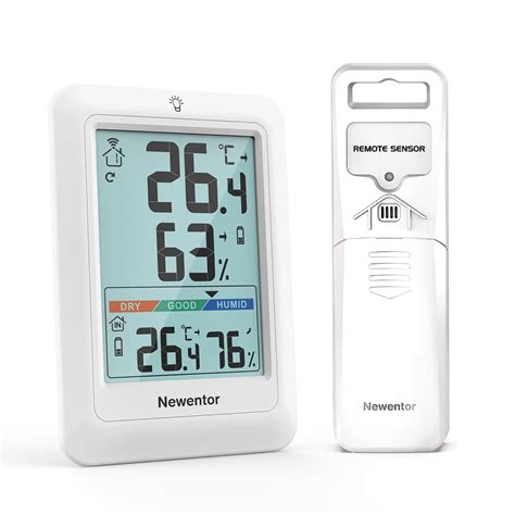 Newentor Indoor Outdoor Thermometer Wireless, Digital Outside ...