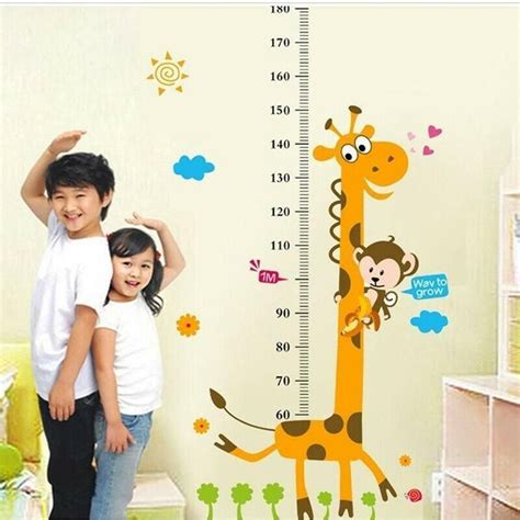 Children's Room Decoration Height Wall Stickers Cartoon Kids Baby ...