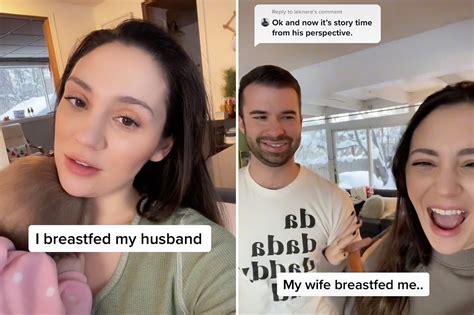 Woman Breastfeeding Husband