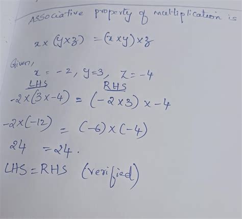 e 4. Verify the associative property of multiplication of integers for ...