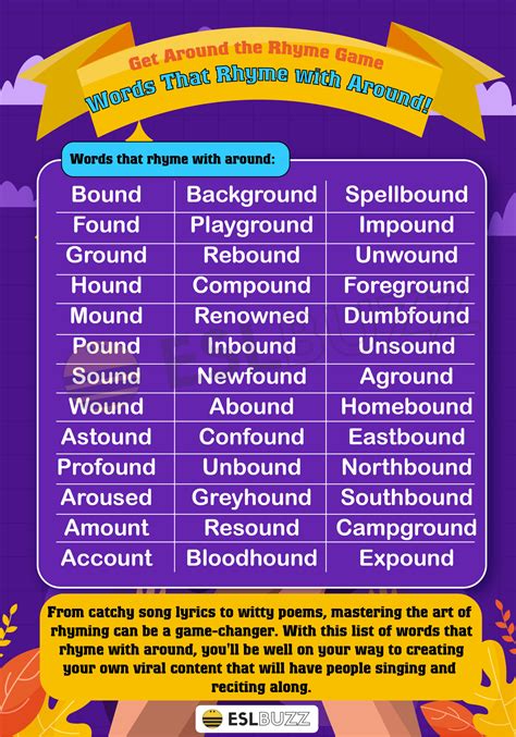 What Words Rhyme With Around at Gladys Starr blog