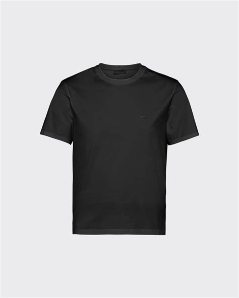 Black Stretch Cotton T-shirt | PRADA