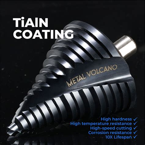 Gigantic Step Drill Bit,1/4" - 2-1/2" 15 Step Size, 1/2" Shank for Met