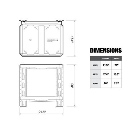TOUGHBUILT STACKTECH Plastic/Metal Shelf (2) StackTech shelves, (2) E ...