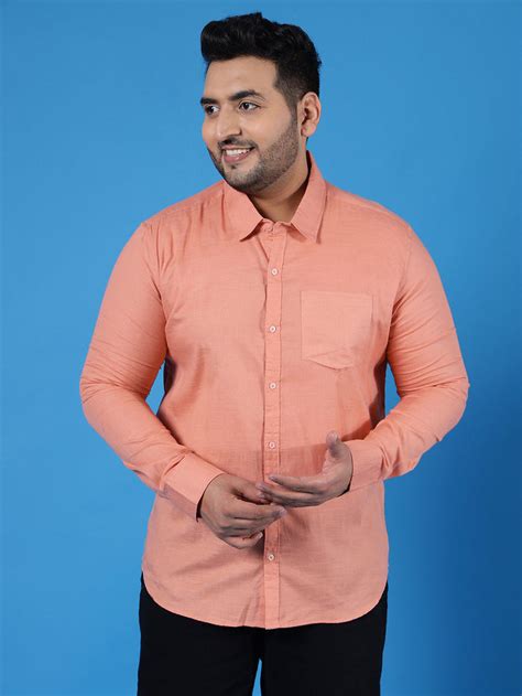 Plus Size MEN SOLID FULL SLEEVE CASUAL SHIRT (3XL - 6XL) | Instafab Plus