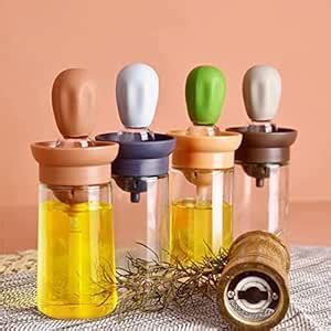 HET ENTERPRISE Glass Olive Oil Dispenser Bottle With Silicone Brush ...