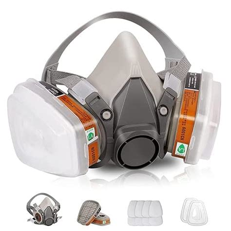 Crobat 7-in-1 Reusable Half Face Gas Mask with Double Filtration System ...