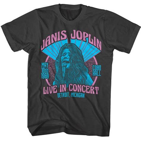 JANIS JOPLIN Shirt Live Concert 1969 Cobo Hall Poster Graphic Tees - Walmart.com