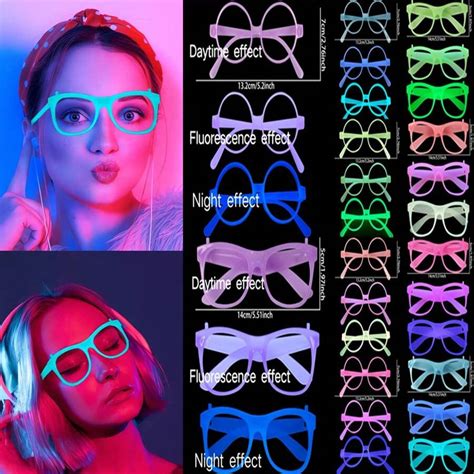 1pc Glow In The Dark Eyeglasses Frame, KTV Bar Concert Atmosphere Prop ...