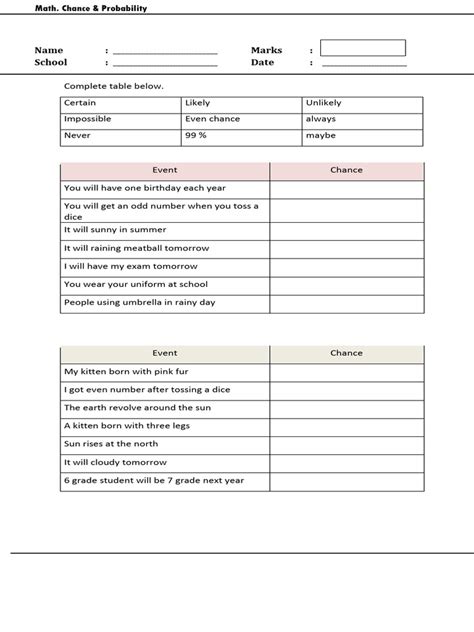 Grade 4 Probability Lesson 的图像结果