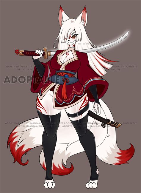 Female Kitsune Cyberpunk OC Fox Girl Kitsune Commission Art