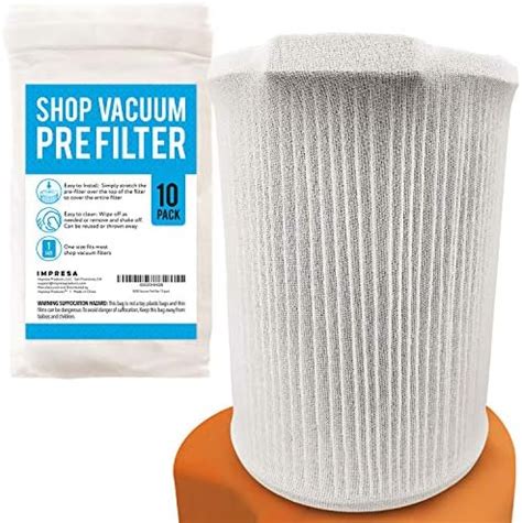 IMPRESA [10 Pack] Shop Vacuum Filter Cover Compatible with ShopVac to ...