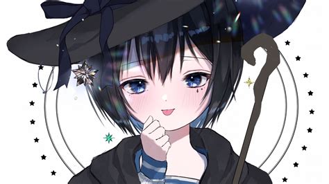 Download wallpaper 2560x1440 girl, witch, staff, hat, anime widescreen ...