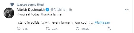 'If you eat today, thank a farmer': Riteish Deshmukh stands in ...