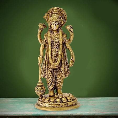 Buy Idol Collections Brass Lord Narasimha with Goddess Lakshmi Statue ...