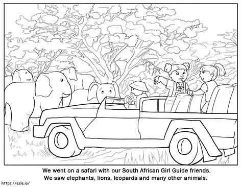 South Africa Safari coloring page