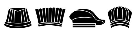 chef hat icon illustration. Black and white chef hat icon set. Stock collection. 49402486 Vector ...