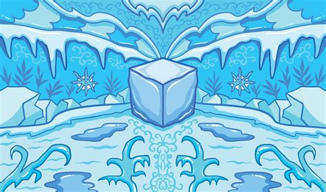 Cold blue ice age themed vector illustration background. Symmetrical ...