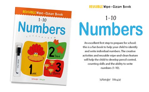 Reusable Wipe And Clean Book 1-10 Numbers : Write And Practice Numbers ...