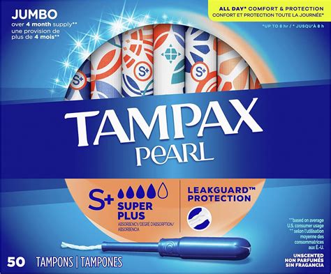 Amazon.com: Tampax Pearl Tampons Super Plus Absorbency with BPA-Free ...