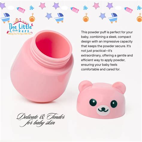 THE LITTLE LOOKERS Portable Baby Skin Care Baby Powder Puff with Box H ...