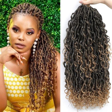 Buy 6 Packs Boho Goddess Locs Crochet Hair 18 Inch River Locs Goddess ...
