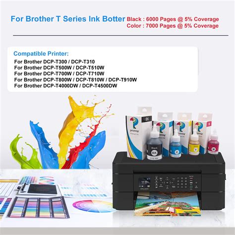 Proffisy Ink Refill for Brother T Series(4 Colors, for Brother DCP-T50 ...