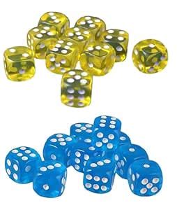 Regy Six Sided 16mm Transparent Yellow & SkyBlue Colour Combination ...
