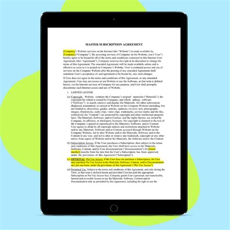 Image result for Subscription Agreement Example Website