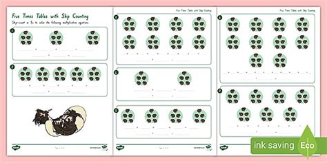 Stage 4 Five Times Tables with Skip Counting