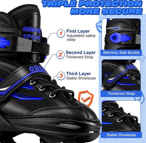 Buy OBENSKY Adjustable Inline Skates for Kids with Light up Wheels, Fun ...