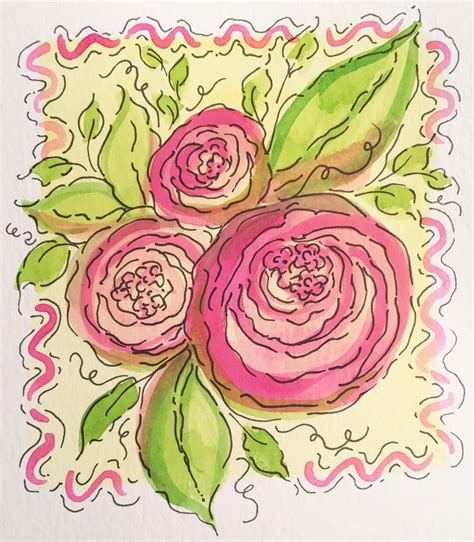 Cabbage Rose Drawing at Ellen Madsen blog
