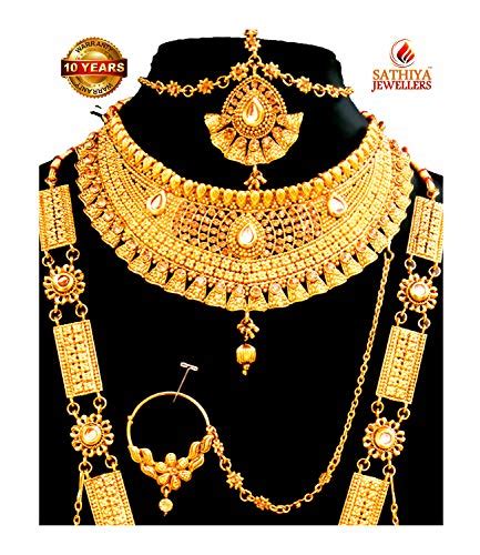 Buy SATHIYA JEWELLERS Gold Plated Alloy Dulhan Bridal Jewellery Set for ...